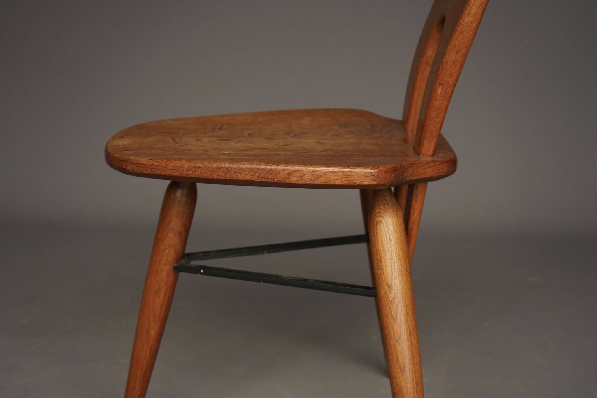 Italian oak accent chair, 1950s