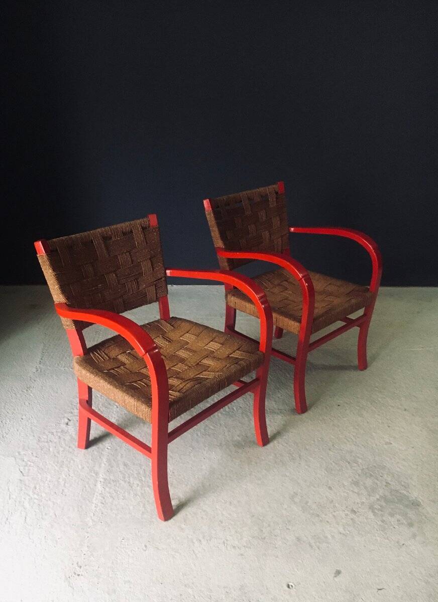 Mediterranean Armchairs, France, 1950s, Set of 2