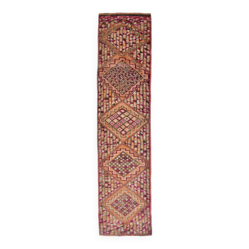 3x12 Red & Orange Classic Vintage Runner Rug, 90x380Cm