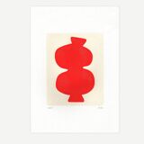 Abstract painting - Majo - Red - Signed Eawy