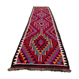 Old turkish kilim runner 367x86 cm