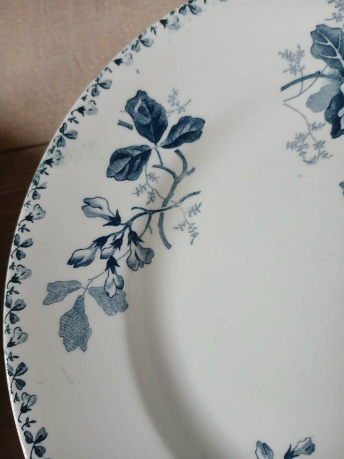 6 antique ironstone dinner plates