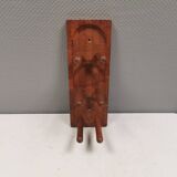 Beautiful Danish wine rack/holder for 3 bottles of wine on the wall. 1980s