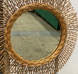 POP UP CHRISTMAS 2022 - Round rattan mirror