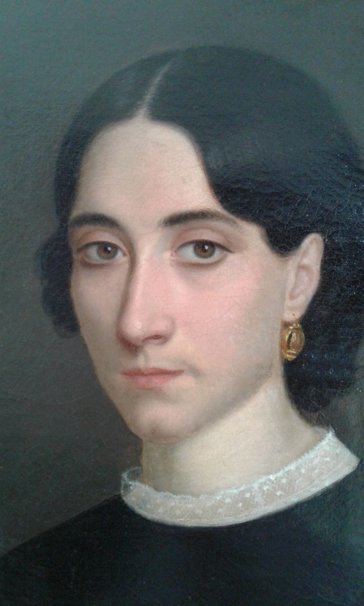 Portrait ancient oil on canvas,  lady 19th