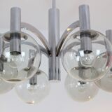 Chrome and glass vintage by Kaiser lights chandelier