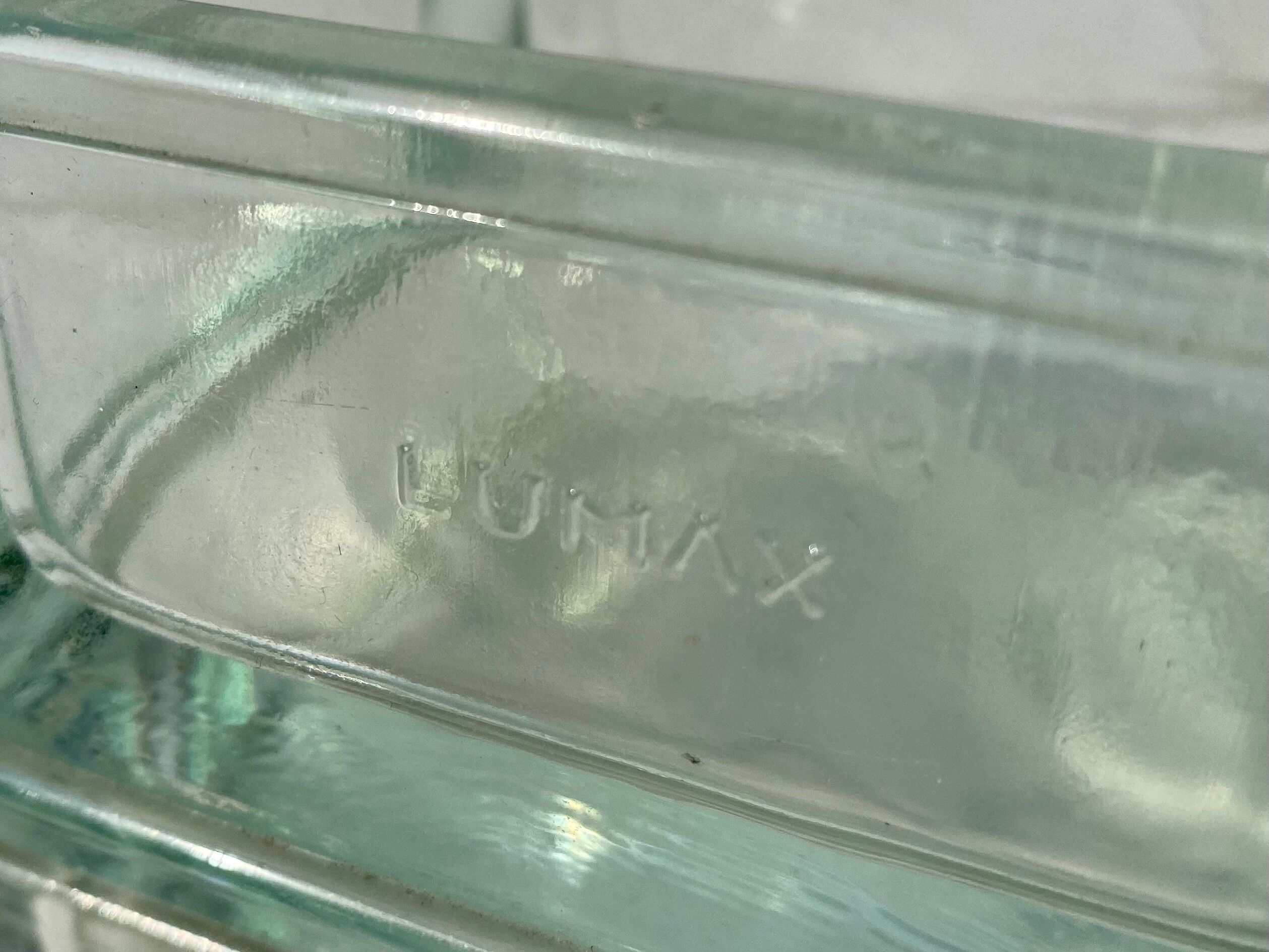 Pair of glass brick Lumax vintage design 60 Le corbustier