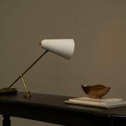 Lampe de table Mid Century réglable abat-jour perforé années 1950