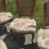 6 Louis XV style upholstery and cane chairs