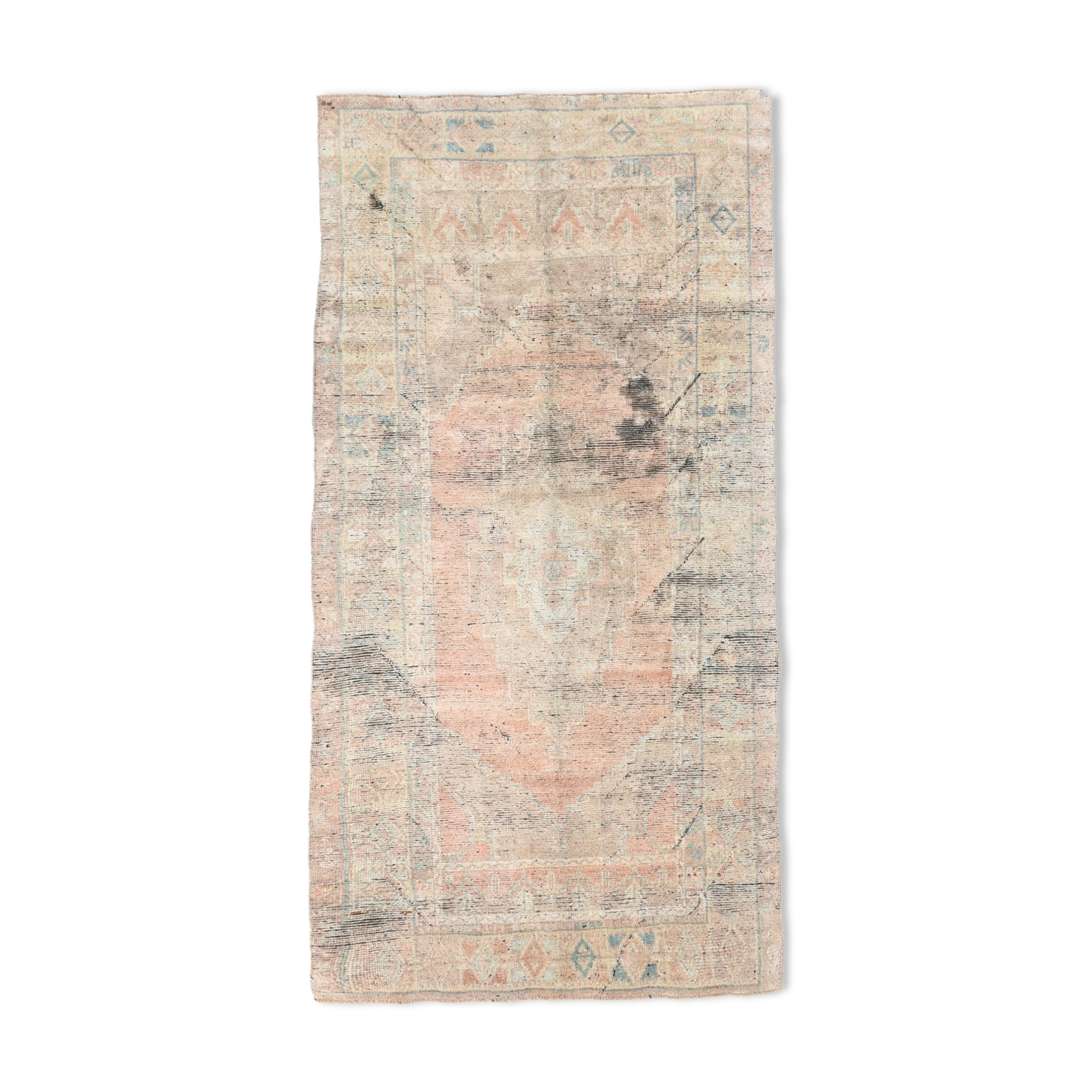 Turkish vintage area rug 221x112cm