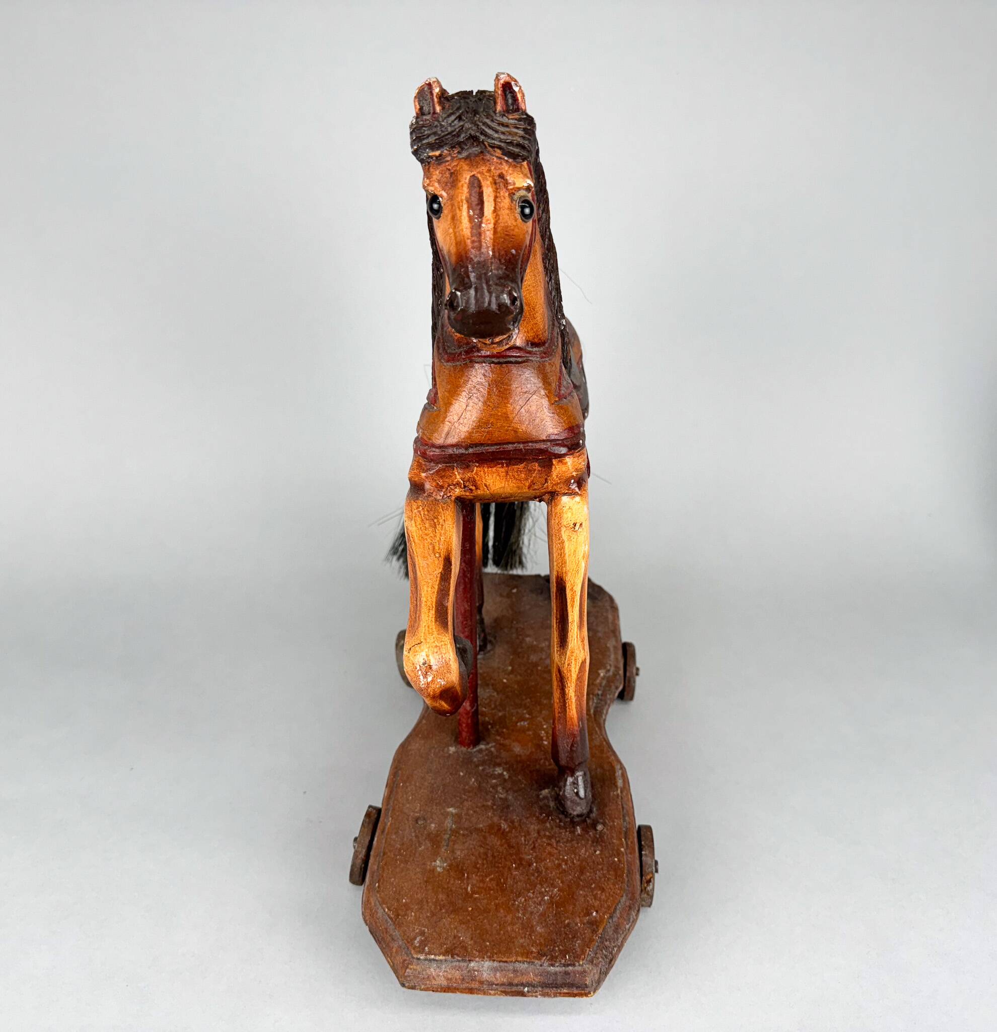 Vintage Wooden Horse on Wheels