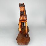 Cheval en bois vintage sur roues