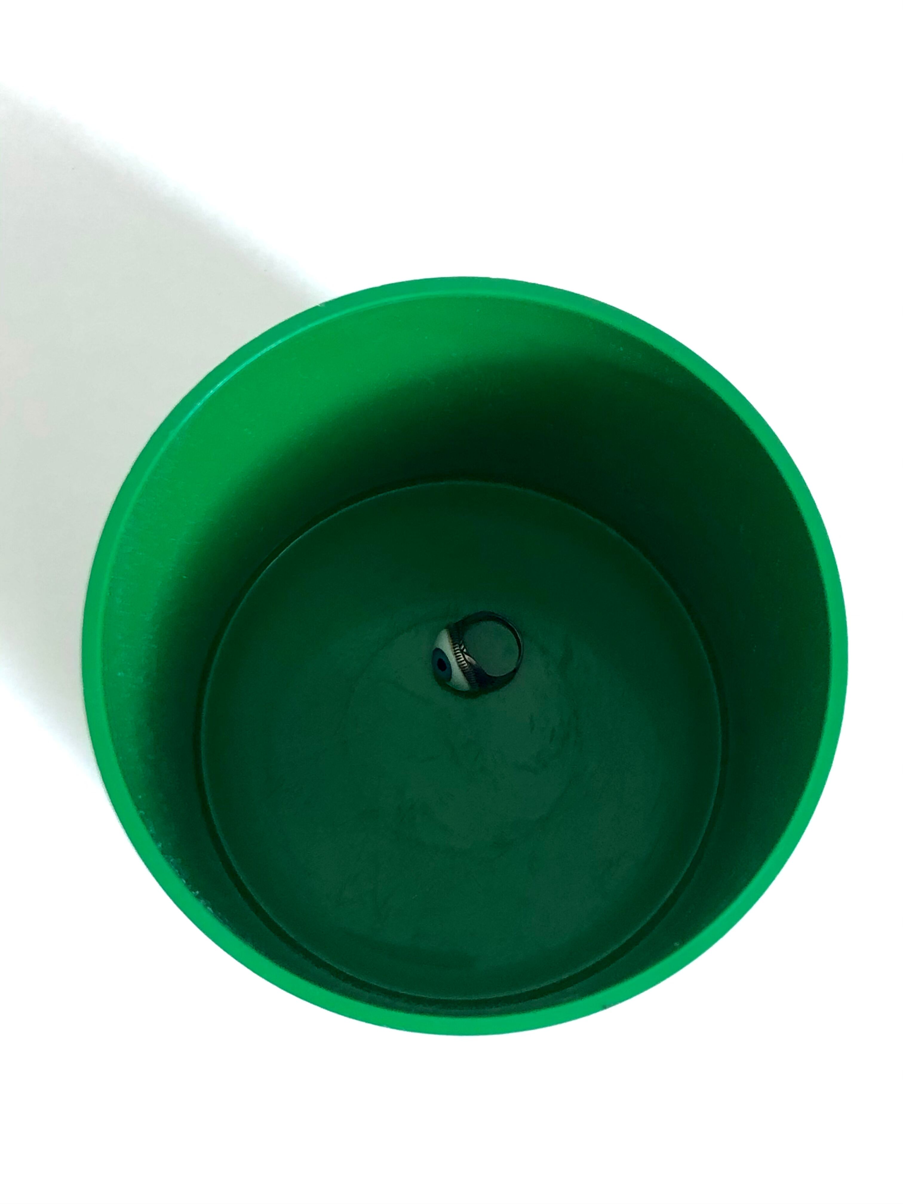 Anna Castelli Green ABS Plastic Vase edited by Kartell 1970