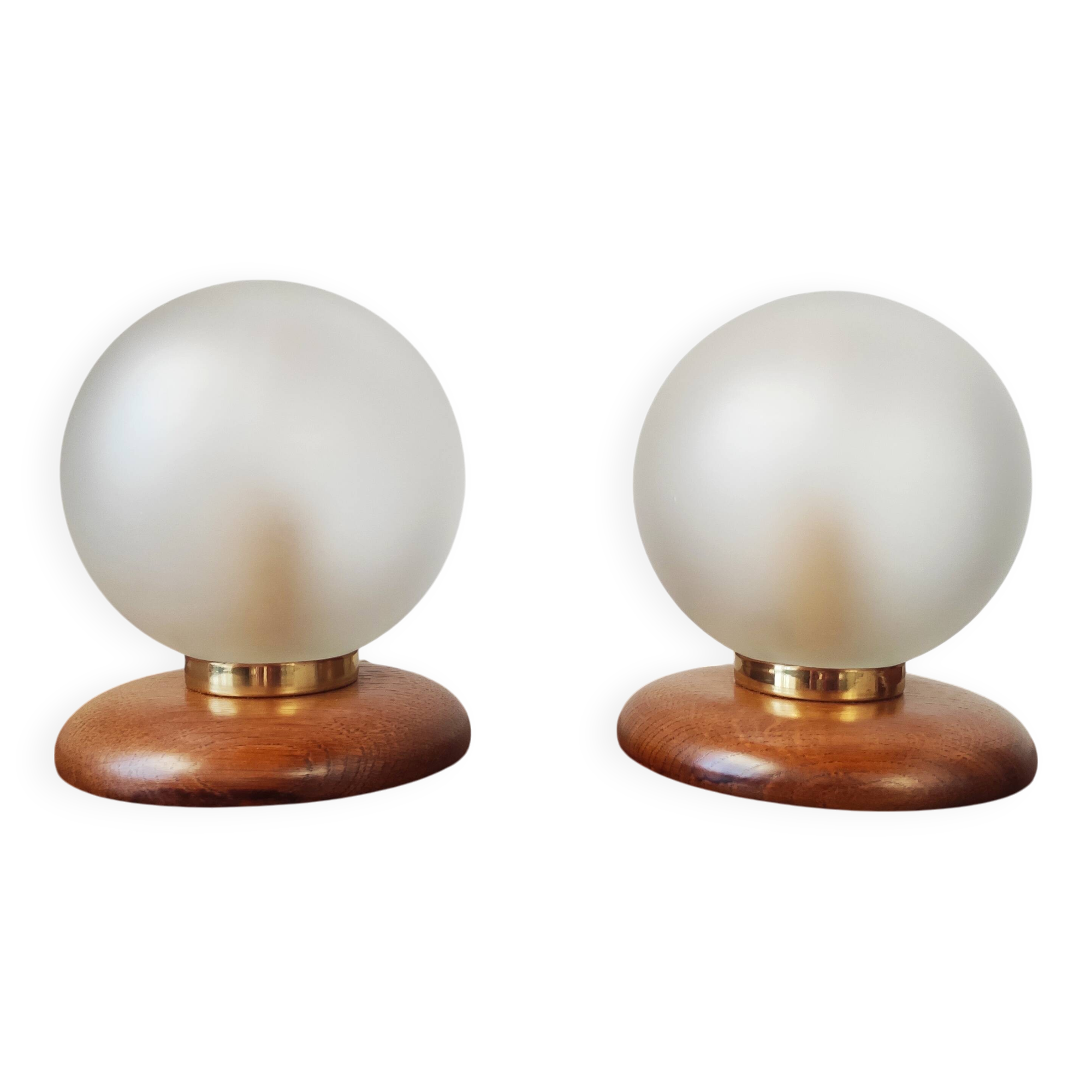 Pair of vintage ball lamps