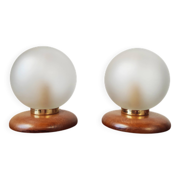 Pair of vintage globe lamps