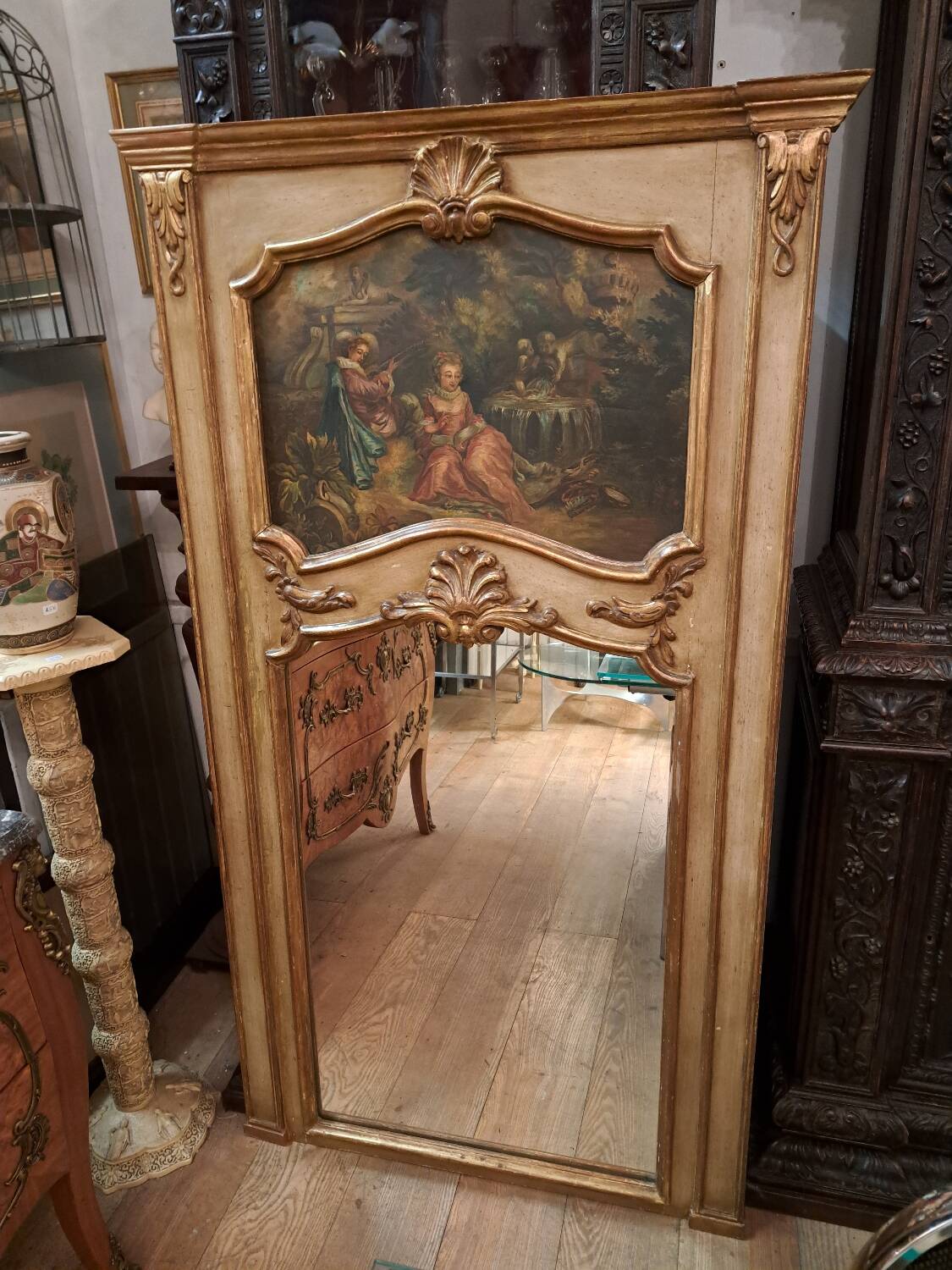 Patinated Louis XV style trumeau