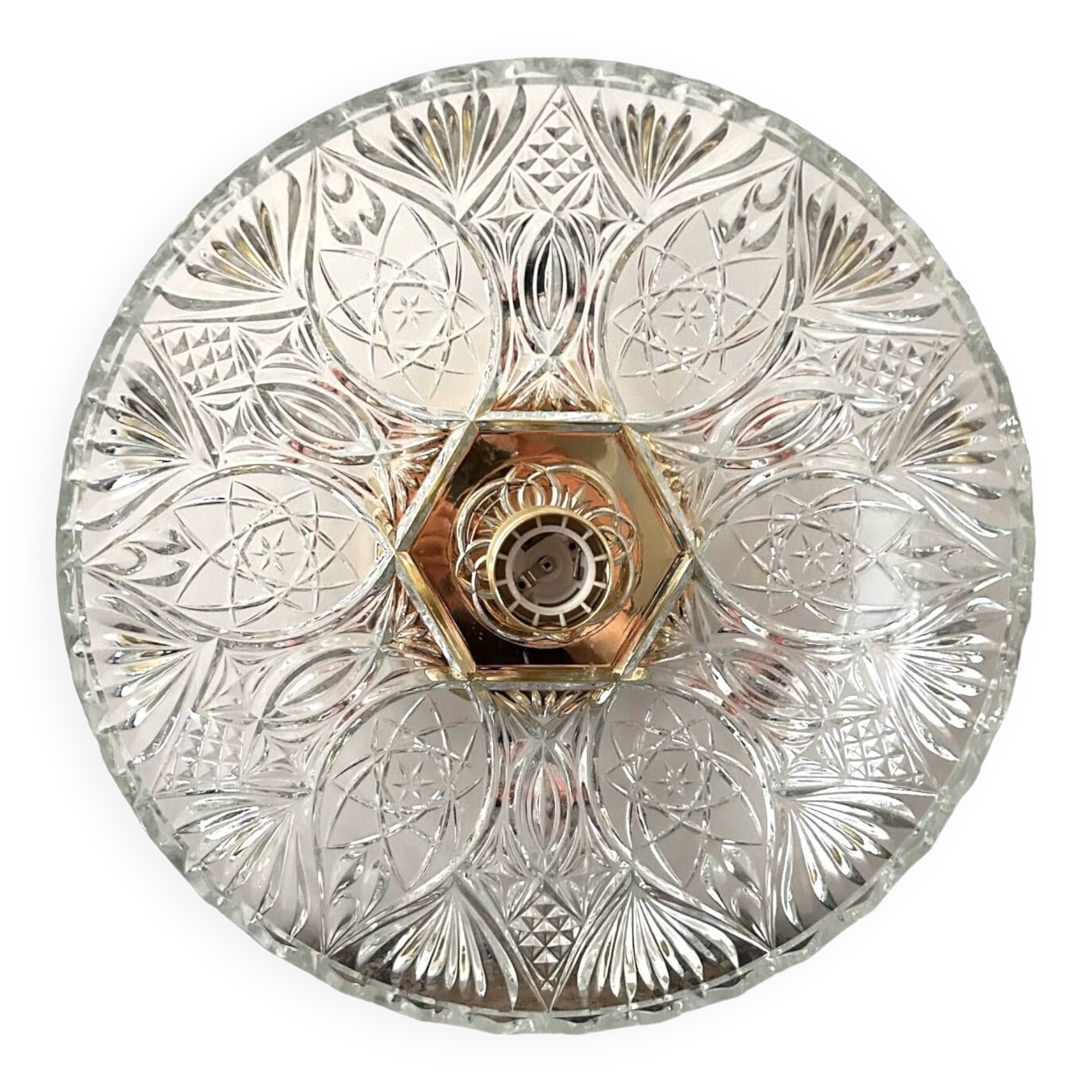 Large chiseled glass wall light