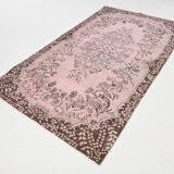 5x9 Light Pink Handmade Wool Turkish Rug 266x157Cm