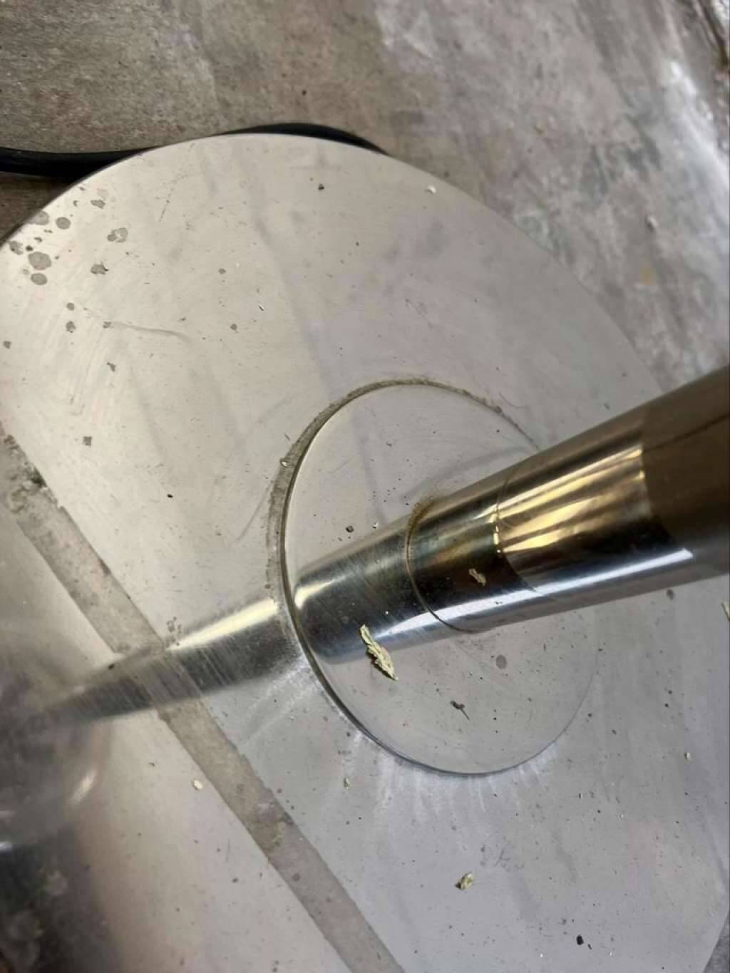 Vintage floor lamp: chrome & glass 'leclaire & schaefer'