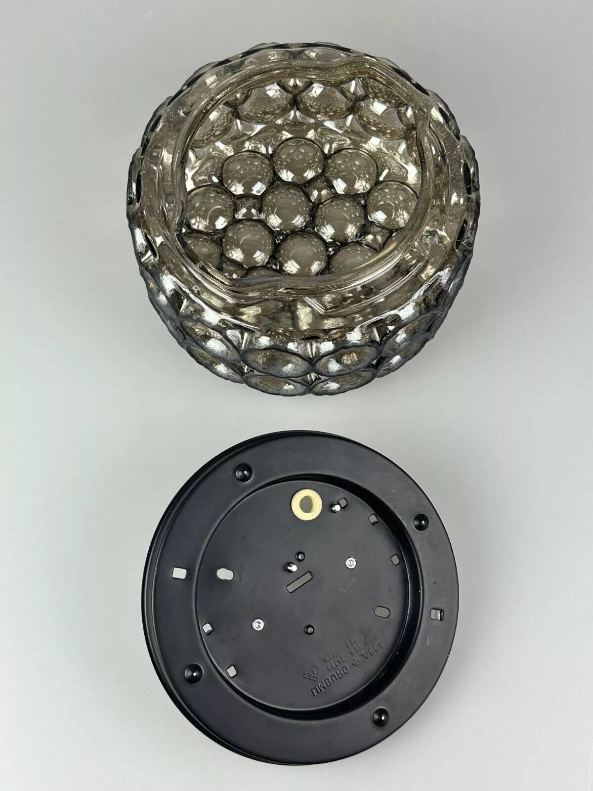 60s 70s ceiling lamp Glashütte Limburg Germany Plafoniere glass & metal