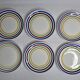 Dessert set, six dessert plates in Gien earthenware, 19 cm