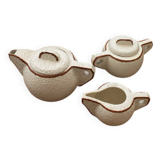 Antique Art Deco teapot, milk jug, sugar bowl