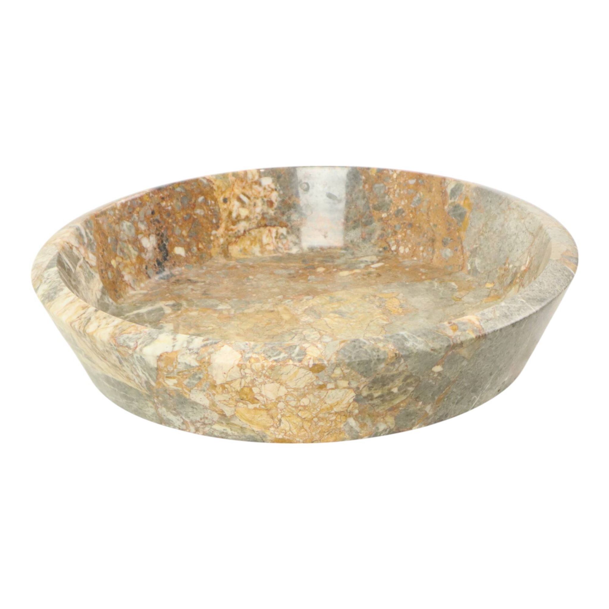 Heavy Large Marble Fruit Bowl XL Natural Stone 40cm