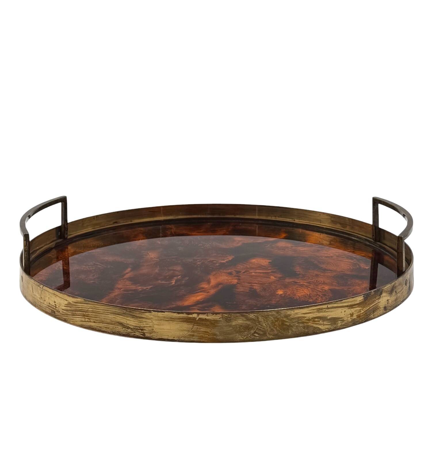 Hollywood regency round tray, Italy 1970s