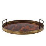 Hollywood regency round tray, Italy 1970s