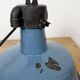 Industrial Blue Enamel Factory Lamp with Cast Iron Top, 1960s