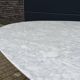 Original Knoll Tulip oval dining table (244cm) in Carrara marble.