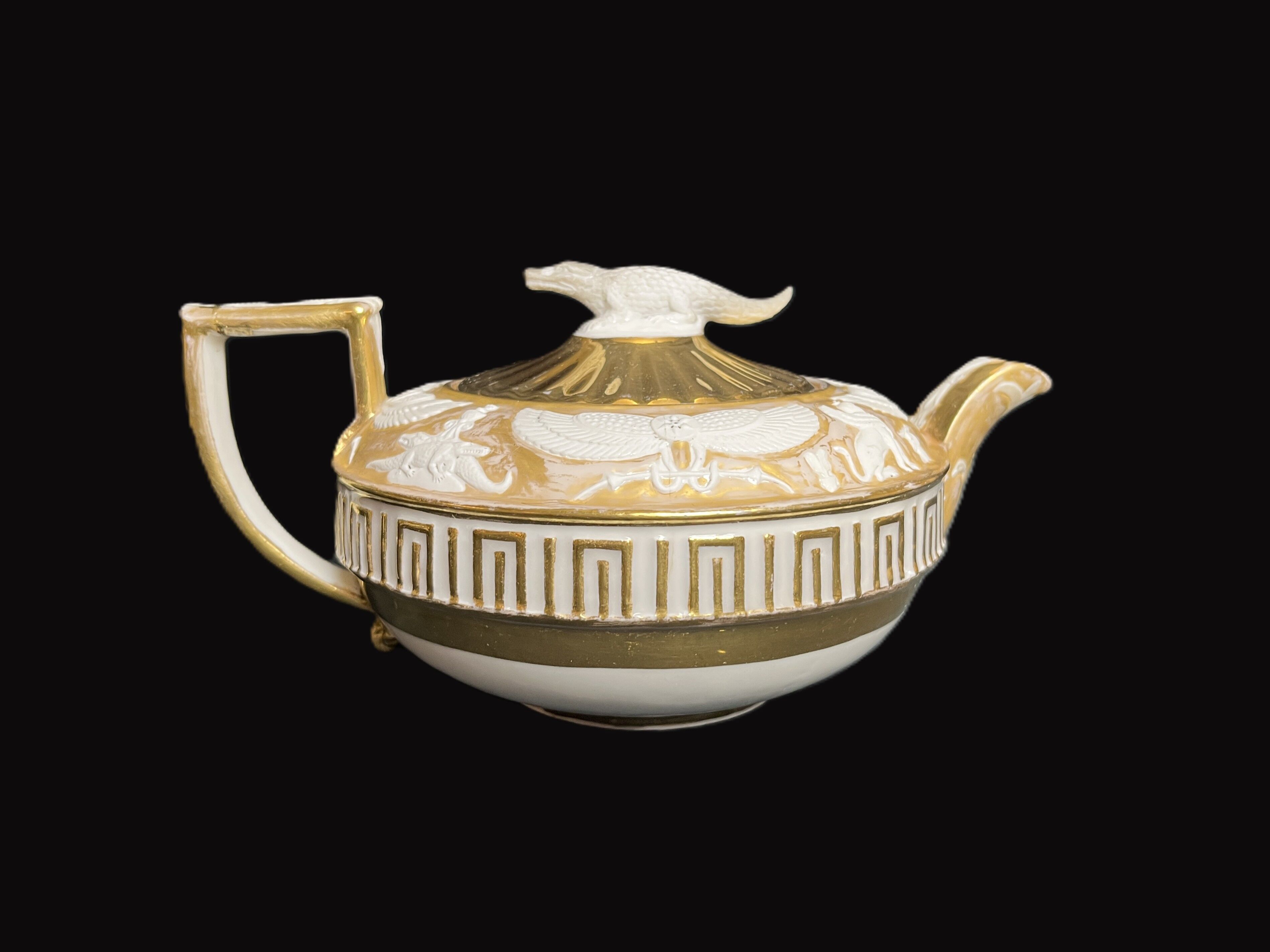 Tableware, porcelain teapot Wedgewood neo-Egyptian decor 20th century