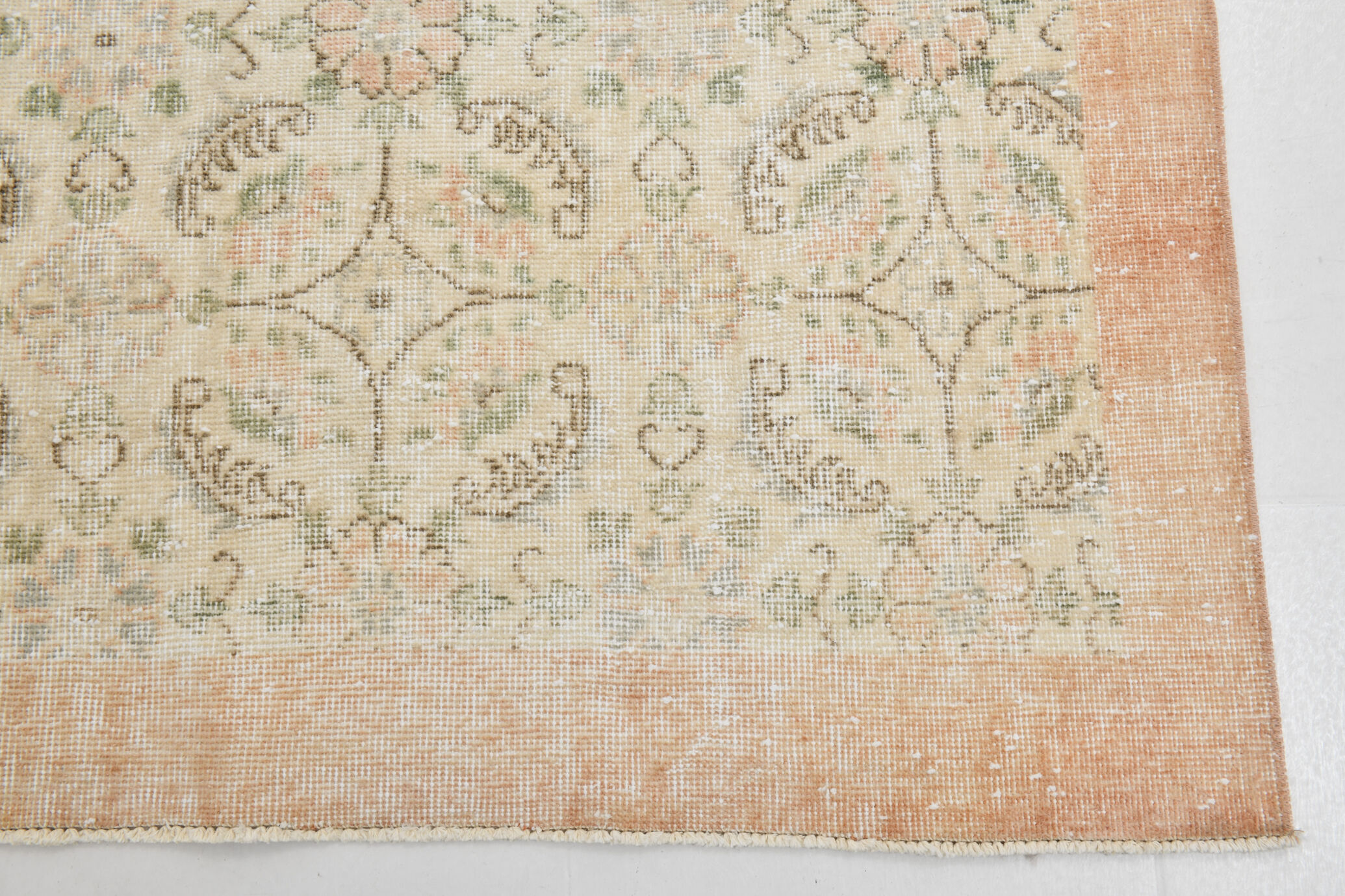 7x10 Large Floral Handmade Vintage Rug, 209x312Cm