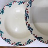 4 hollow plates of Digoin Sarreguemines model Holly 211250