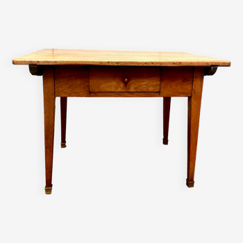 Table bureau rustique en noyer massif XIX siècle