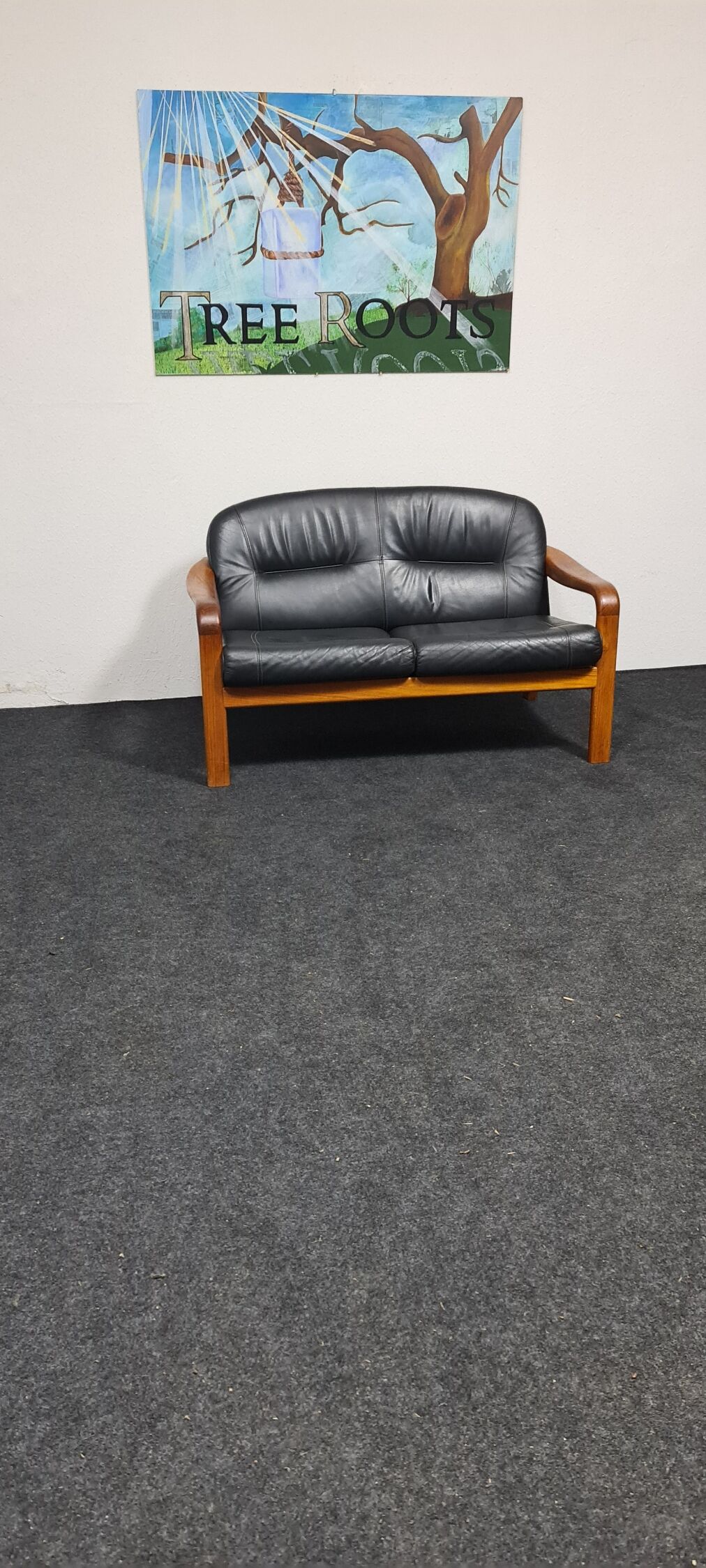 Vintage teak Danish design two seat sofa by Komfort Denmark