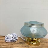 Vintage blue opaline table lamp