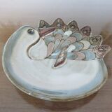 Empty ceramic pocket signed " bird " 60s 70s