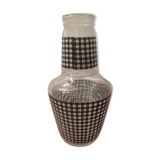 Carafe with liqueur and its glass pattern "hound's foot" years 50-60