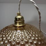 Vintage bubbled glass pendant light
