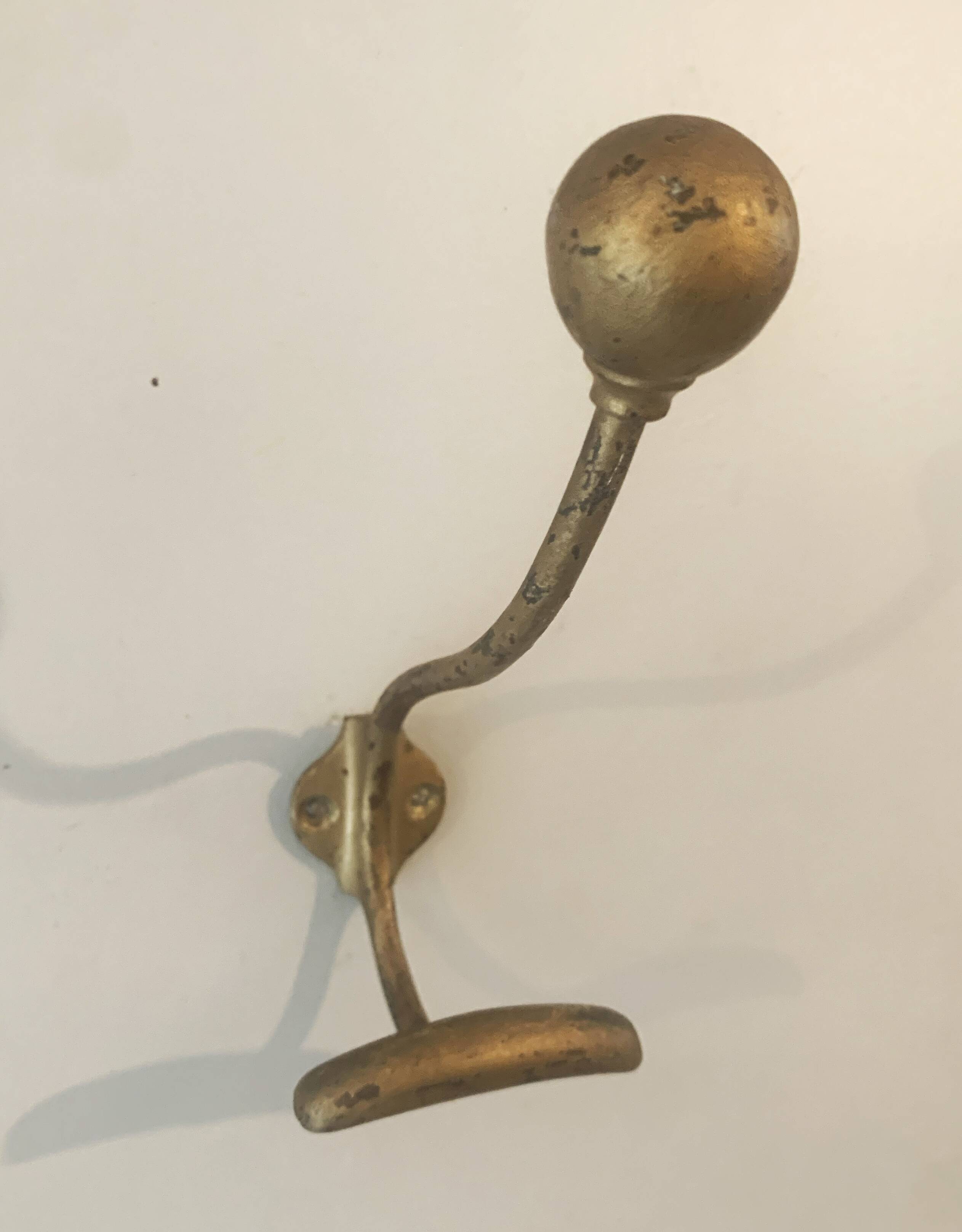 Paire de patères porte manteaux en laiton