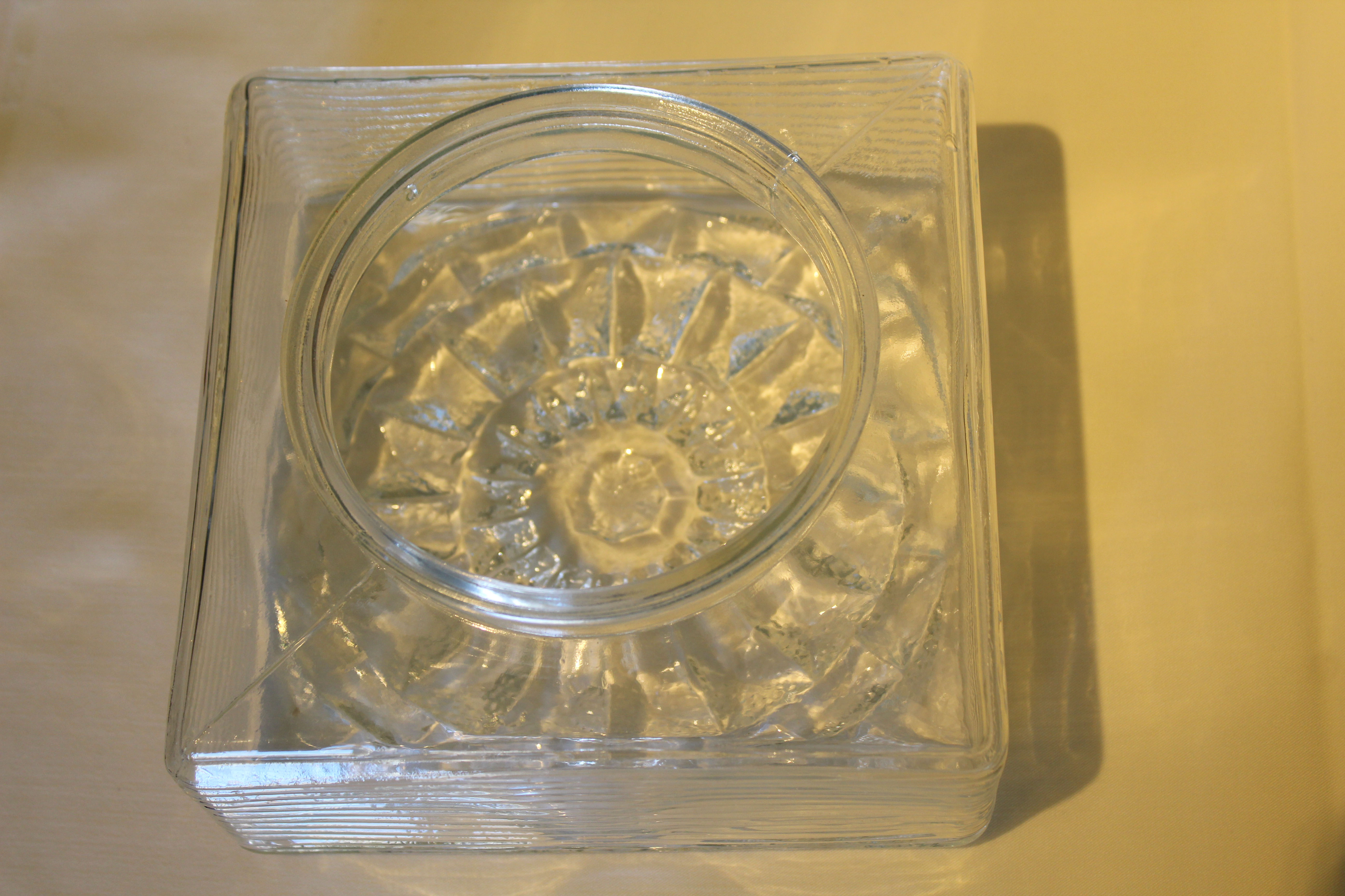 Vintage glass ceiling or wall lamp, Italy, 70s