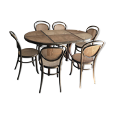 Table à manger ovale avec 6 chaises, Allemagne, années 1970