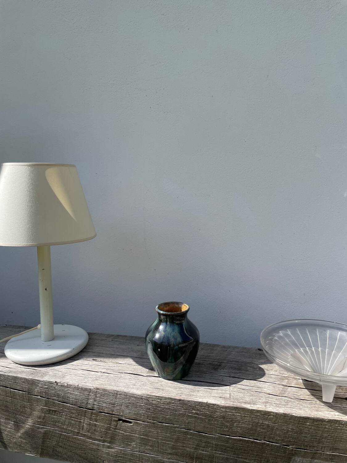 Signed ceramic flamed vase