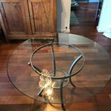 Round dining table in glass Pierre Vandel