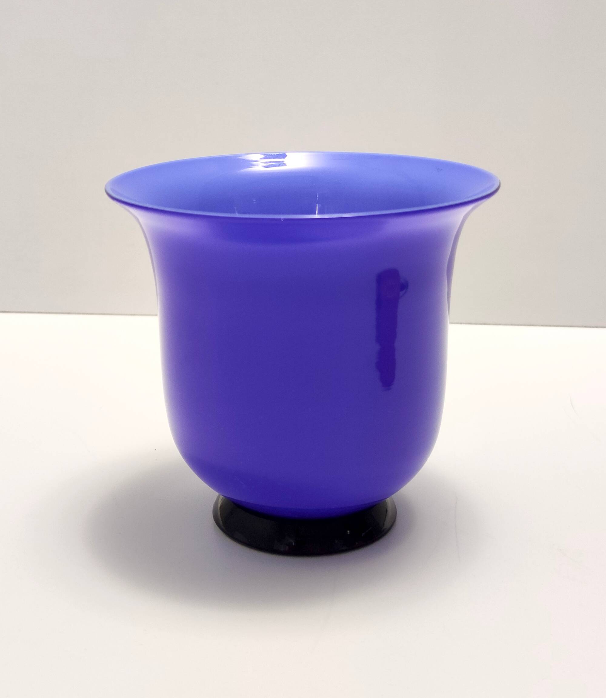 Royal Blue Opaline Glass Vase by Paolo Venini, "Anni Trenta" series