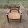 Fauteuil bas paillé de cheminée style Dudouyt