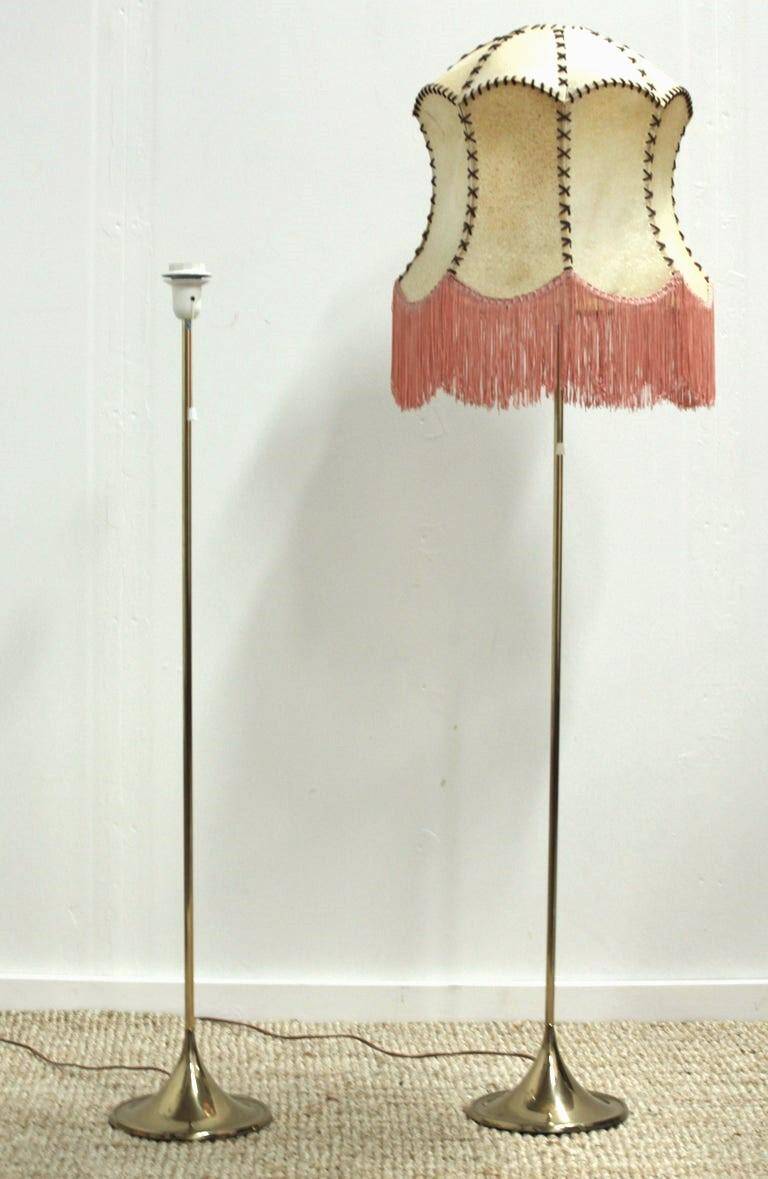 Pair of Bergboms floor lamps, G-024, brass, modern Scandinavian / mid-century style.