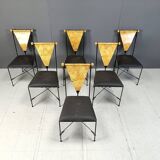 Set of 6 post modern dining chairs, 1970s