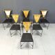 Set of 6 post modern dining chairs, 1970s